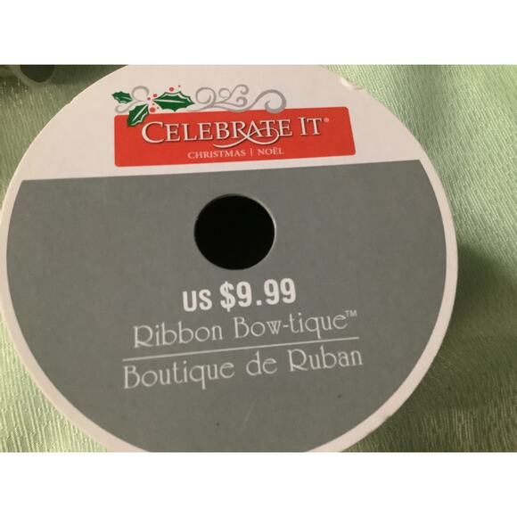 Celebrate It Christmas 4 Rolls Wired Black and Silver Ribbon - Picture 4 of 4